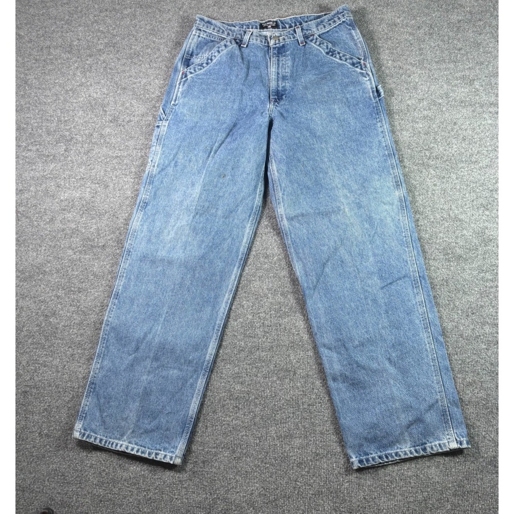 VTG Polo Jeans Co Ralph Lauren Carpenter Jeans Men's 34x32 Blue Denim Baggy Y2K